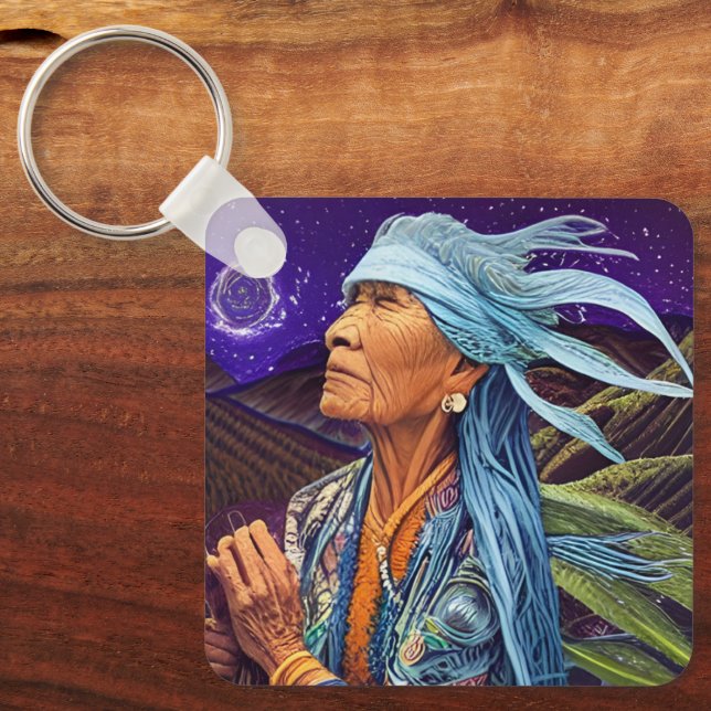 Porte-clés Sky Road Walker Native American Fantasy Art  (Recto)