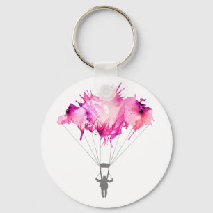 Porte-clés Skydiver Parachute Skydiving Parachute Art Cadeau