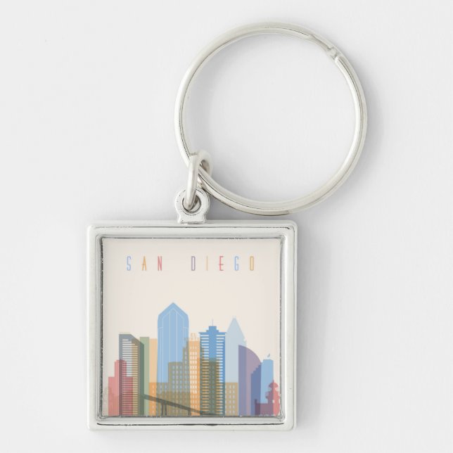 Porte-clés Skyline de San Diego City (Devant)