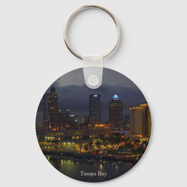 Porte-clés Skyline nocturne de Tampa Bay (Recto)