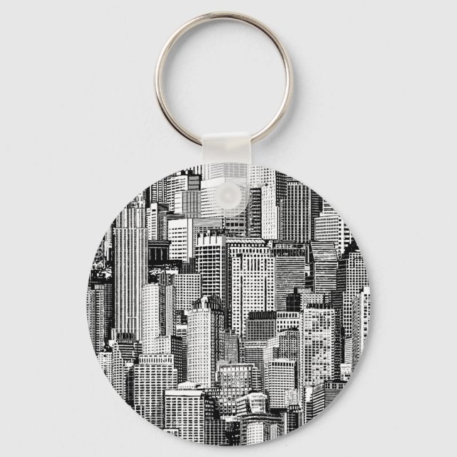 Porte-clés Skyscraper City Texture Isométrique sans fil (Recto)