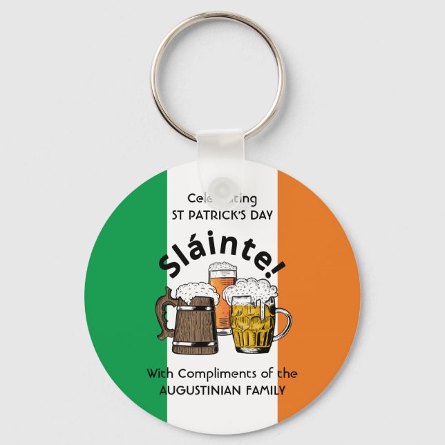 Porte-clés Sláinte JOUR DE LA SAINT PATRICK personnalisé (Recto)