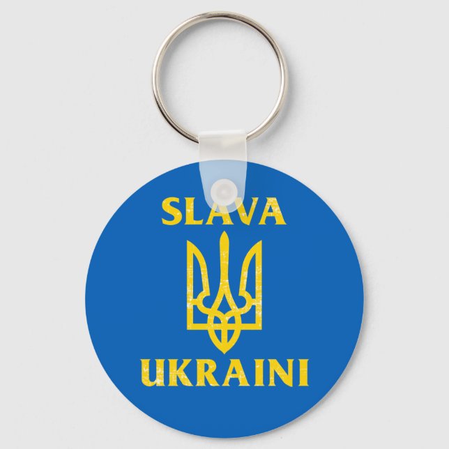 Porte-clés Slava Ukraini slava ukrayini drapeau ukrainien (Recto)
