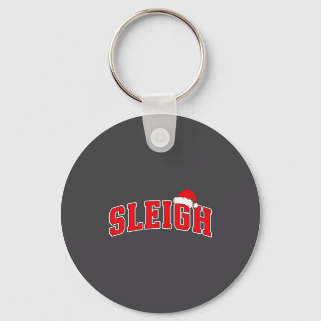 Porte-clés Sleigh Christmas Varsity Text With Santa Hat Famil (Recto)
