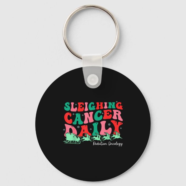 Porte-clés Sleighing Cancer Daily Radiation Oncology Christma (Recto)