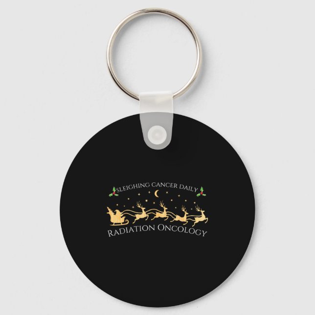 Porte-clés Sleighing Cancer Daily Radiation Oncology Christma (Recto)