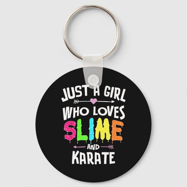 Porte-clés Slime Et Karate Graphisme Pour Filles Femmes (Recto)