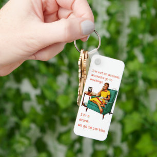 Porte-clés SlipperyJoe socialiser la fête de la boisson vinta