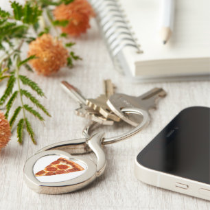 Porte-clés SlipperyJoe's classique pepperoni pizza tranche fo