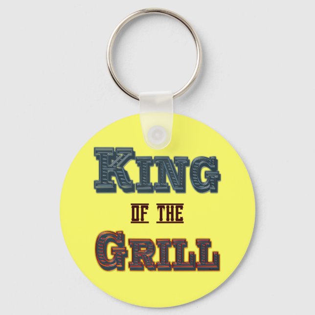 Porte-clés Slogan Cuisine barbecue King of the Grill (Recto)