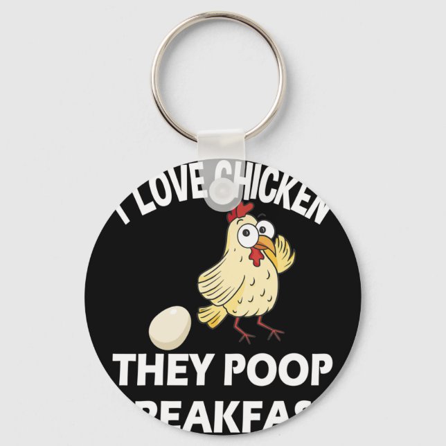 Porte-clés Slogan de poulet drôle Fermier, coq, ils fient Br (Recto)