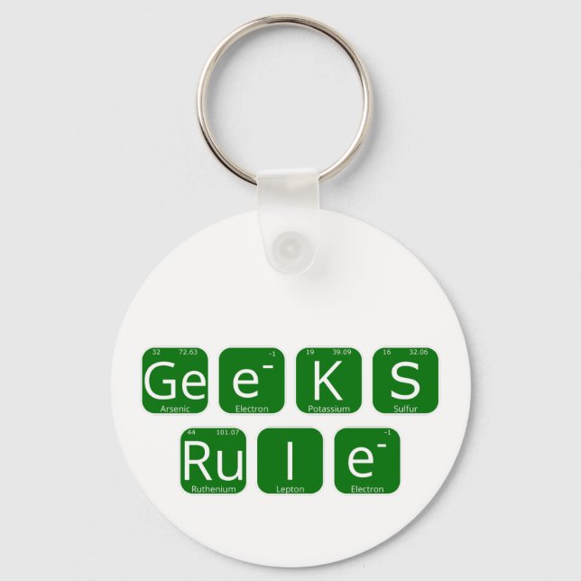 Porte-clés Slogan de table périodique geek (Recto)