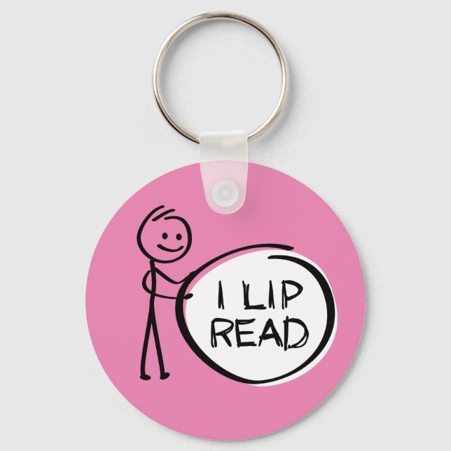 Porte-clés Slogan I lip read or reading. Je peux lire. (Recto)