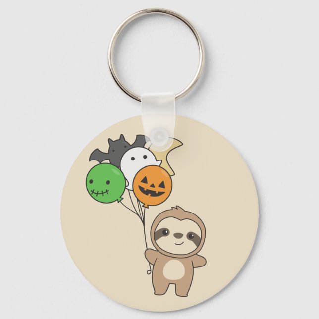 Porte-clés Sloth Halloween Balloons Enfants mignons Animaux K (Recto)