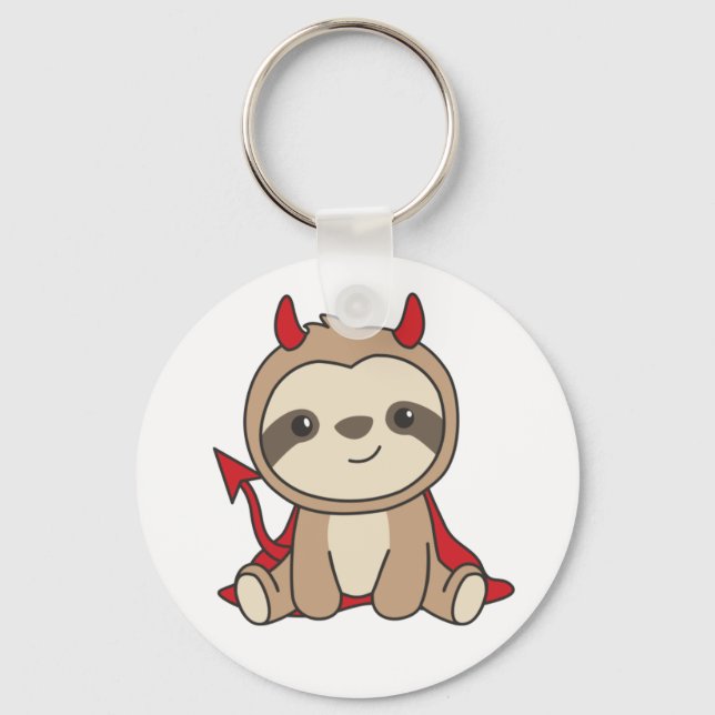 Porte-clés Sloth Halloween Cute Devil Costume sorcier Porte - (Recto)