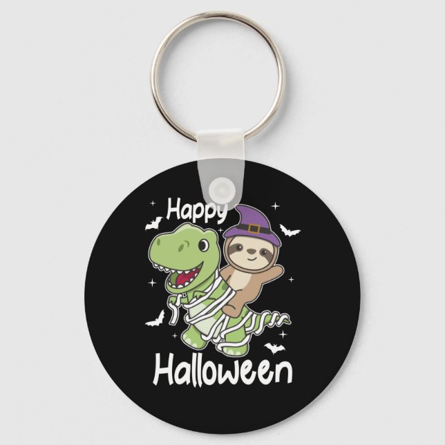 Porte-clés Sloth Halloween Joyeux T-rex costume maman (Recto)
