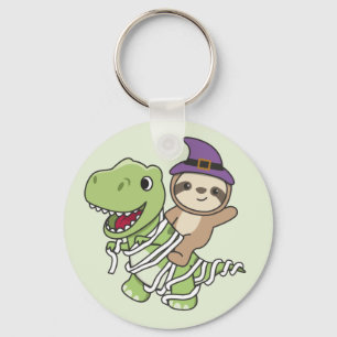 Porte-clés Sloth Happy Halloween T-rex Porte - clé de costume