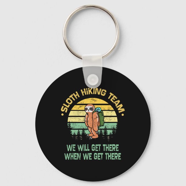 Porte-clés Sloth Hiking Team Hiker Camper Funny Retro  (Recto)