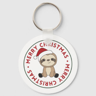 Porte-clés Sloth Noël Neige hiver Animaux Sloths Keychai