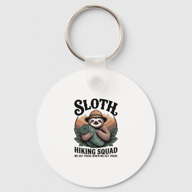 Porte-clés Sloth Randonnée Squad Funny Camping (Recto)
