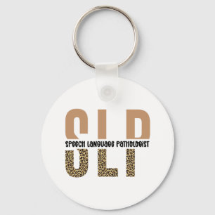 Porte-clés SLP papier guépard orthophoniste cadeau