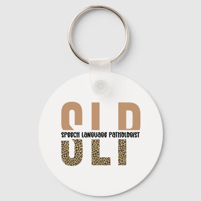 Porte-clés SLP papier guépard orthophoniste cadeau (Recto)