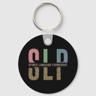 Porte-clés SLP papier guépard orthophoniste cadeau