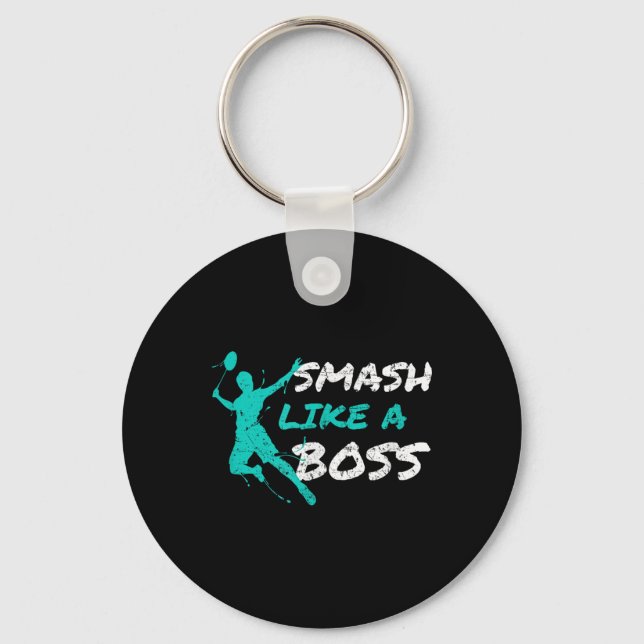 Porte-clés Smash Comme Un Boss Badminton Speedminton Crossmin (Recto)