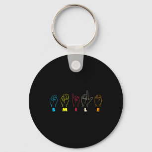 Porte-clés Smile ASL Alphabet American Sing Language ASL Teac