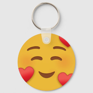 Porte-clés Smile Emoji With Hearts