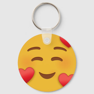 Porte-clés Smile Emoji With Hearts