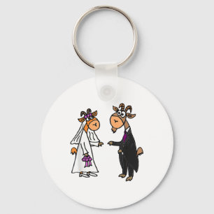 Porte-clés Smiletodaytees Goat Bride Et Groom Mariage _1