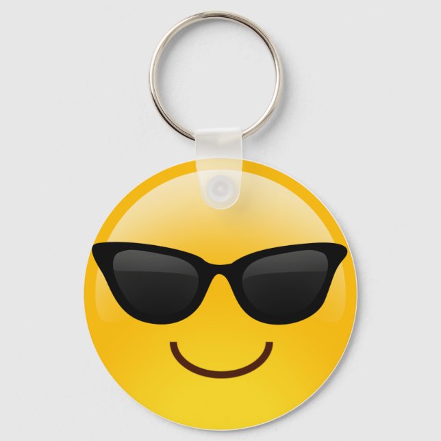 Porte-clés Smiling Face With Sunglasses Cool Emoji (Recto)
