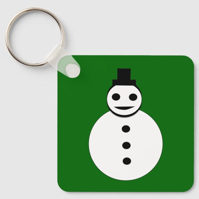 Porte-clés Smiling Noël Snowman Custom (Recto)
