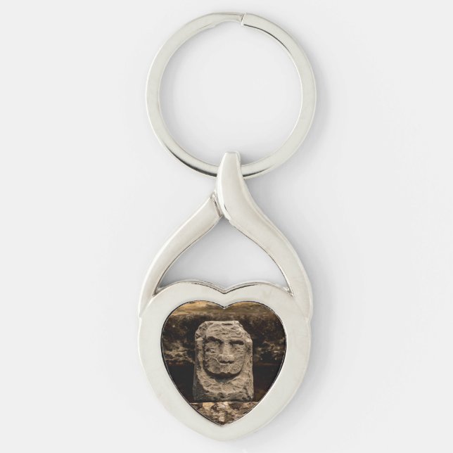 Porte-clés Smiling Stone Totem Cambodia Metal Keychain (Devant)
