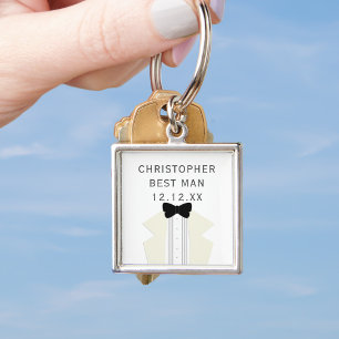 Porte-clés smoking de témoin de mariage noir crava