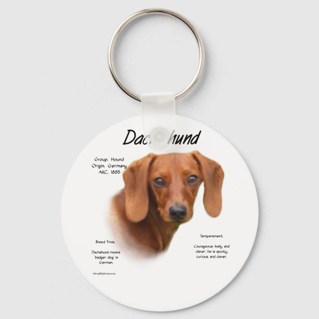 Porte-clés Smooth Dachshund Rencontrez le Porte - clé de race (Recto)