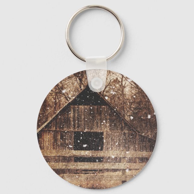 Porte-clés Snow Country rural Old Barn (Recto)