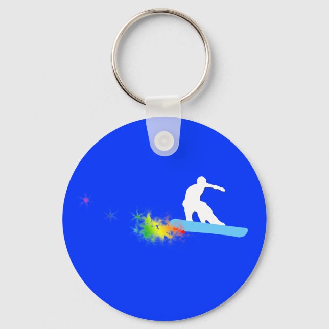 Porte-clés snowboard. arc-en-ciel. (Recto)