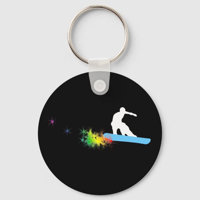 Porte-clés snowboard. arc-en-ciel. (Recto)