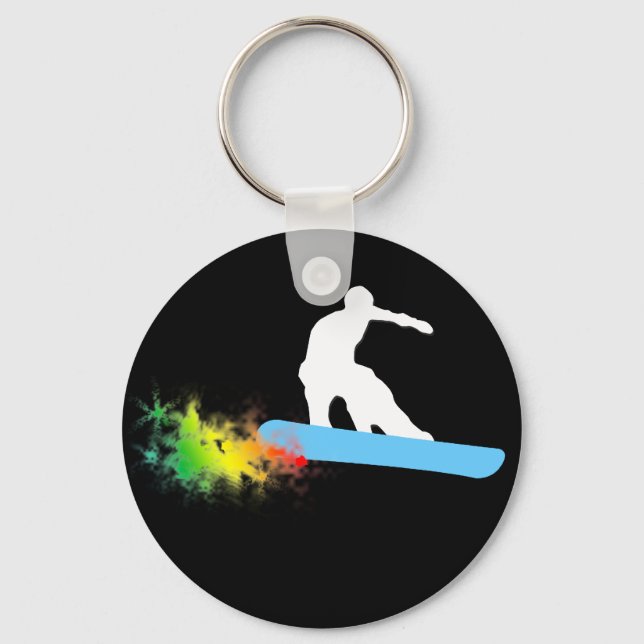 Porte-clés snowboard. arc-en-ciel. (Recto)