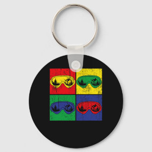 Porte-clés Snowboard extérieur Pop Art Sport Snowboard Sno
