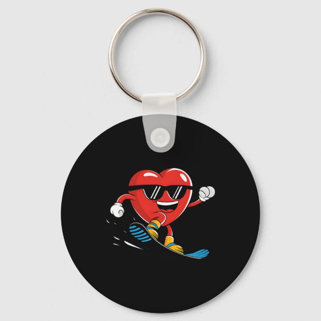 Porte-clés Snowboard Heart Snowboard Valentines Day Boys G (Recto)