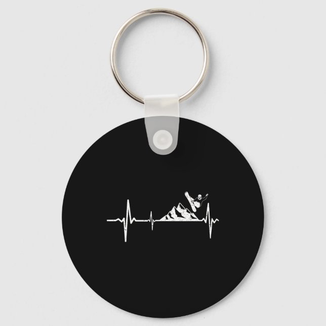 Porte-clés Snowboard Heartbeat Mountain Pulse Snowboard (Recto)