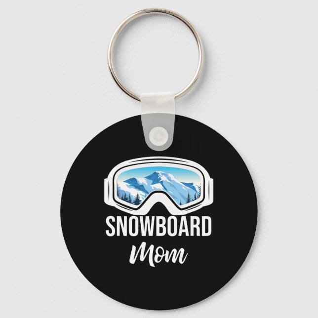 Porte-clés Snowboard Mom Winter Snowboard Sport Ski Cadeau (Recto)
