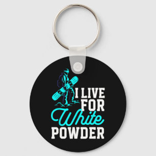 Porte-clés Snowboard Outfit I Live For White Powder Snowbo