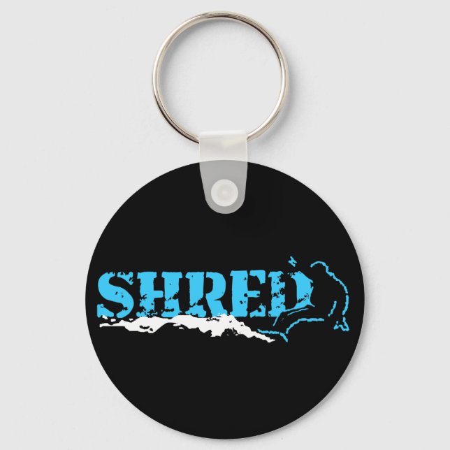 Porte-clés snowboard. shred. (Recto)