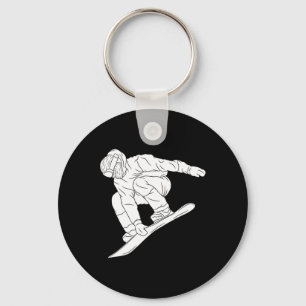 Porte-clés Snowboard Snow Mountain Winter Sport Drôle Neige