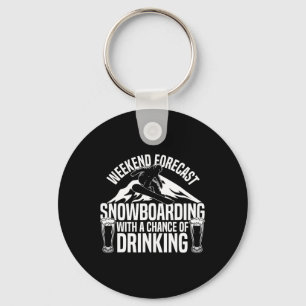 Porte-clés Snowboard Snowboard Bière Week-end Prévision Snowb