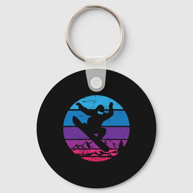 Porte-clés Snowboard vintage Silhouette I Rétro (Recto)